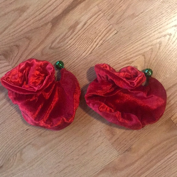 BUILD A BEAR CHRISTMAS OUTFIT GREEN RED WITH BOOTIES AND ANTLERS - Picture 4 of 5